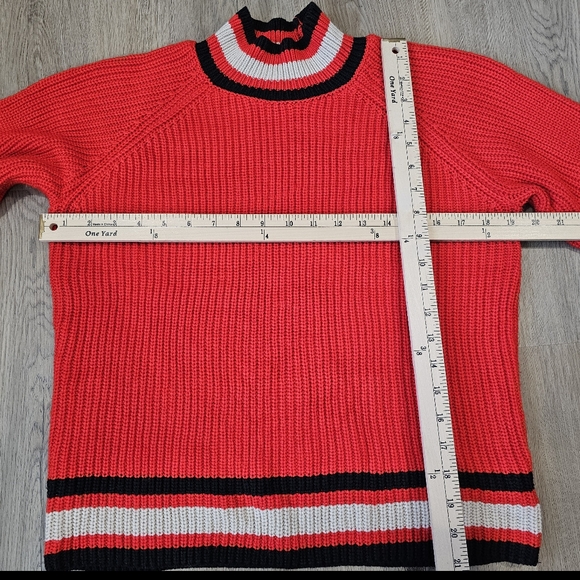 Sanctuary Preppy Sporty Knit Red-Orange Sweater - Picture 6 of 8